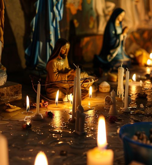 El mejor brujo de Huancabamba realizando un hechizo de amor junto a una laguna.